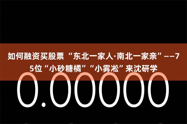 如何融资买股票 “东北一家人·南北一家亲”——75位“小砂糖橘”“小雾凇”来沈研学