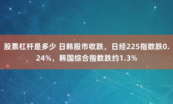 股票杠杆是多少 日韩股市收跌，日经225指数跌0.24%，韩国综合指数跌约1.3%